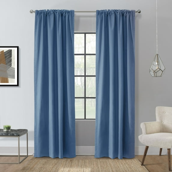 Winmate Topsions 3-way Header Insulated Curtain Panel Pair each 80" x 63" in Blue