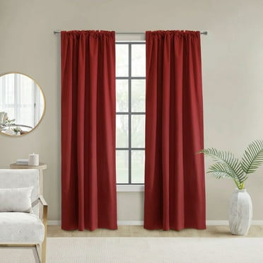 Winmate Topsions 3-way Header Insulated Curtain Panel Pair each 80" x 63" in Burgundy