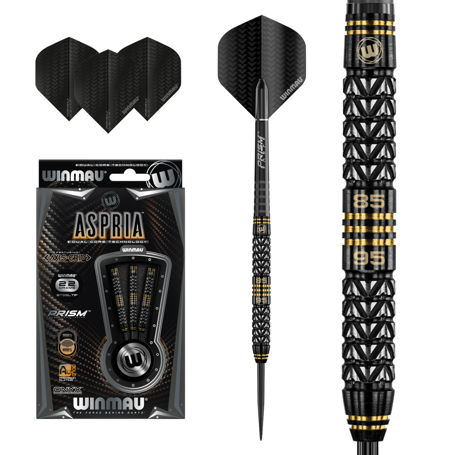 Winmau Aspria Steel Tip Darts 22g