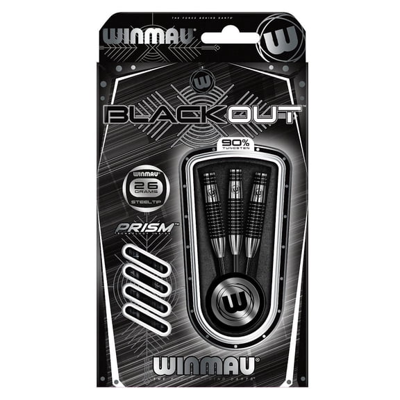 Winmau Blackout 90% tungsten steel-tip darts - 26 grams