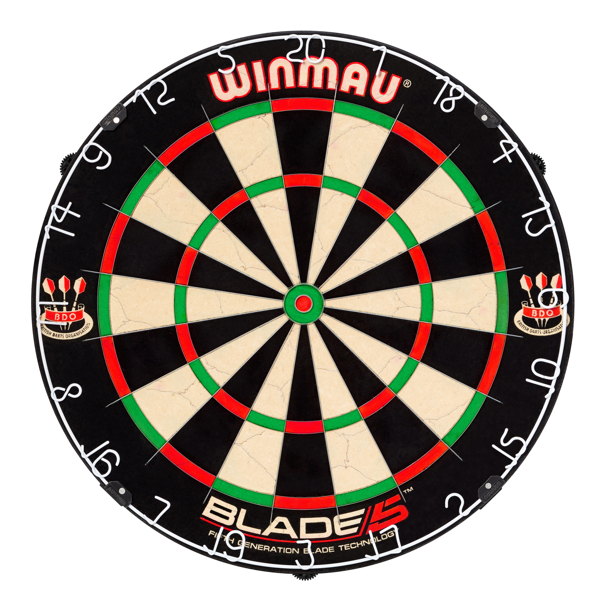 Winmau Darts Blade 5 Bristle Dartboard with All-New Thinner Wiring for Higher Scoring and Reduced Bounce-Outs - image 1 of 10