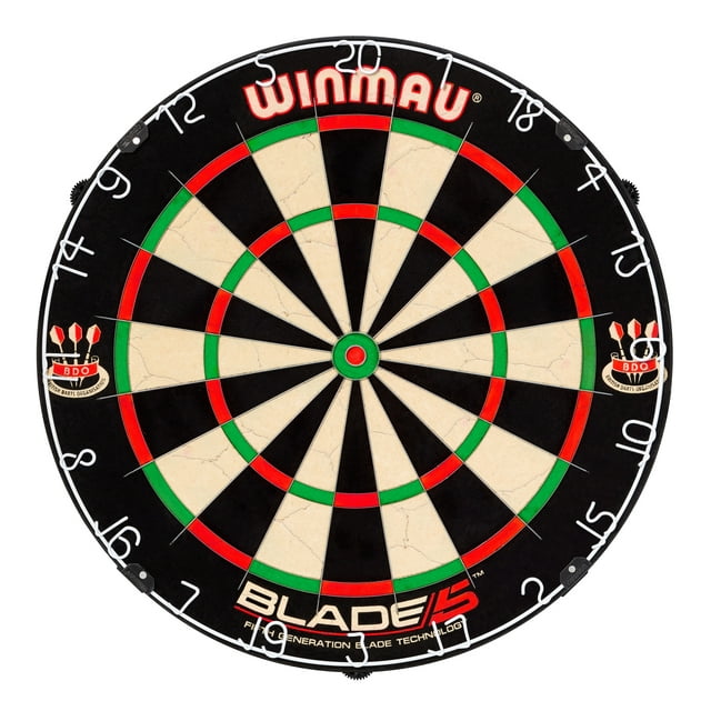 Winmau Darts Blade 5 Bristle Dartboard with All-New Thinner Wiring for Higher Scoring and Reduced Bounce-Outs