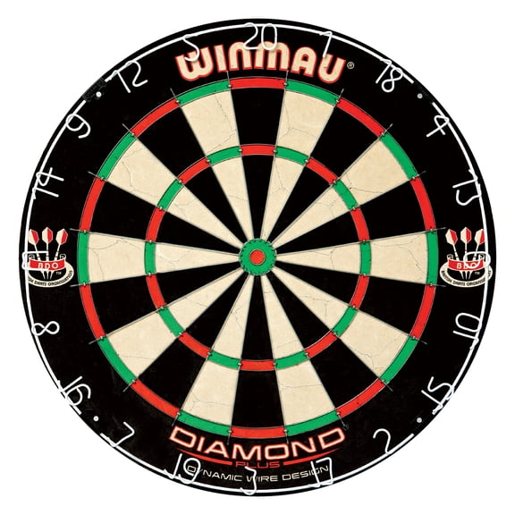 Winmau Diamond Plus Bristle Dartboard with Staple-Free Bullseye and Self-Healing Sisal Fibers