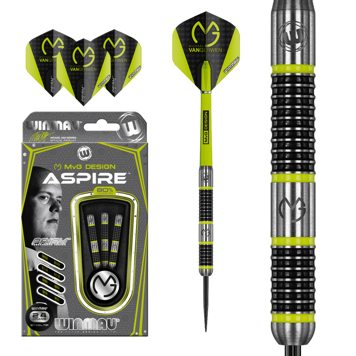 Winmau MVG Aspire Steel Tip Darts - 24g