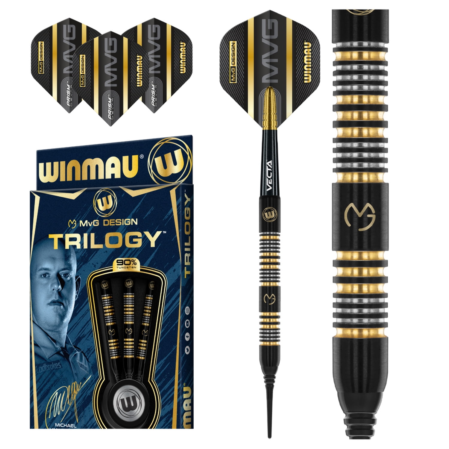 Winmau Michael van Gerwen MVG Trilogy Soft Tip Darts - 20g Winmau Michael van Gerwen MVG Trilogy Soft Tip Darts - 20g
