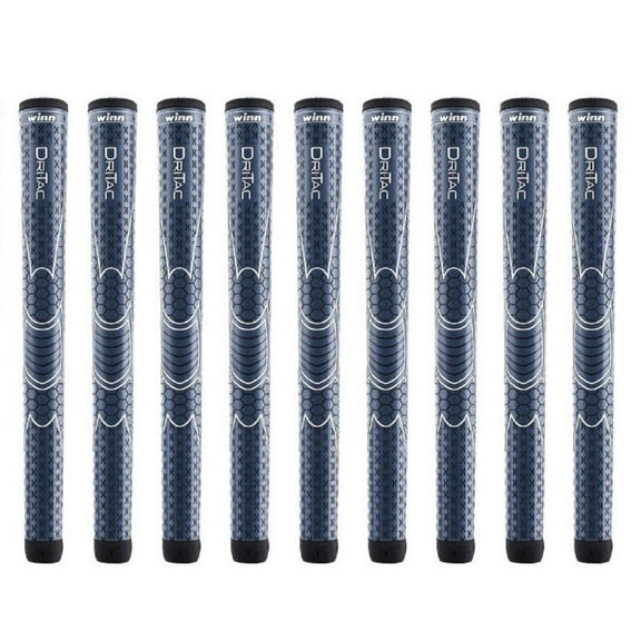Winn Dri-Tac Oversize +1/8" Navy Blue - 9 Piece Golf Grip Bundle