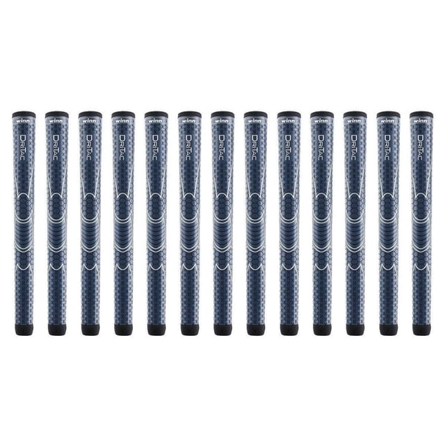13-Pack Winn Dri-Tac Oversize Golf Grips – Gray (7DT-DG) – New, Set Of 13
