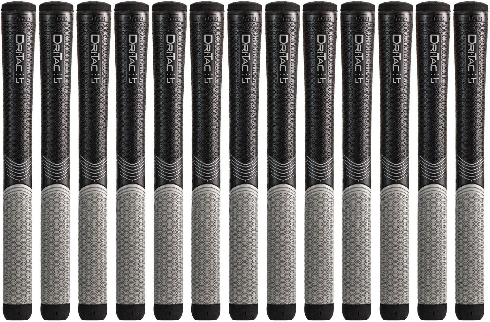 Winn Grips Dri-Tac LT series Polymer Technology 13-6LTDT, 13 Piece Golf Grip Bundle-Midsize (+1/16""), Black/Gray