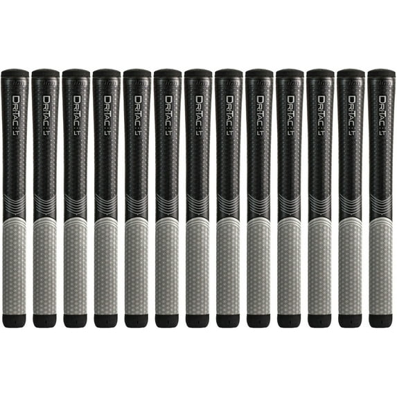 Winn Grips Dri-Tac LT series Polymer Technology 13-6LTDT, 13 Piece Golf Grip Bundle-Midsize (+1/16""), Black/Gray
