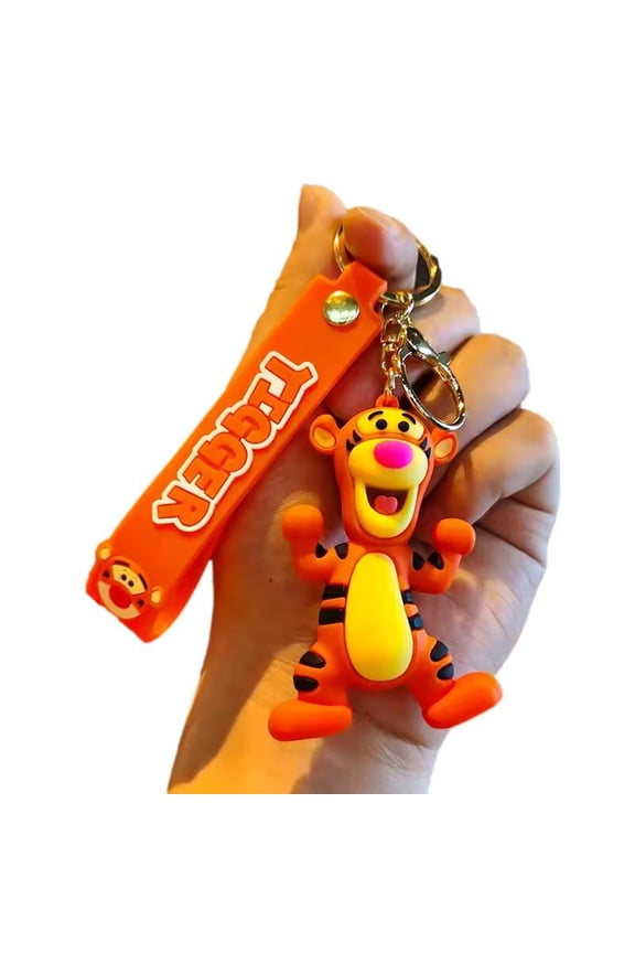 Winne The Pooh Tigger Silicone 3D Charm Keychain Keyring