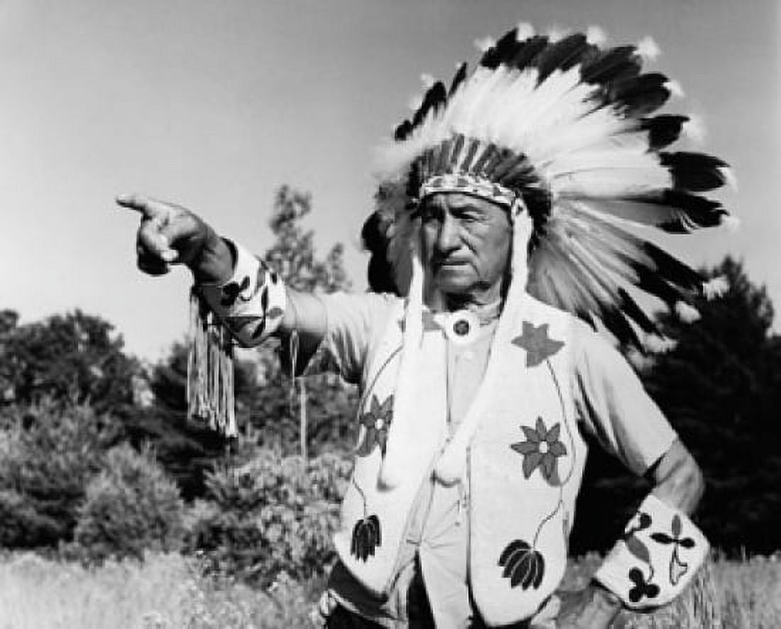 Winnebago man pointing forward with his finger Canvas Art - (24 x 36)