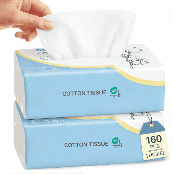 Winner Clean Towels, 100%Cotton Face Towelettes for Sensitive Skin, Unscented, USDA Biobased, 160 Count