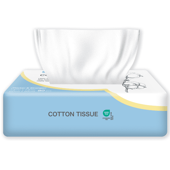 Winner Disposable Face Towel 80 Ct, Ultra Soft Dry Wipes for Makeup Remover and Skincare, Lint-Free Facial Cloths