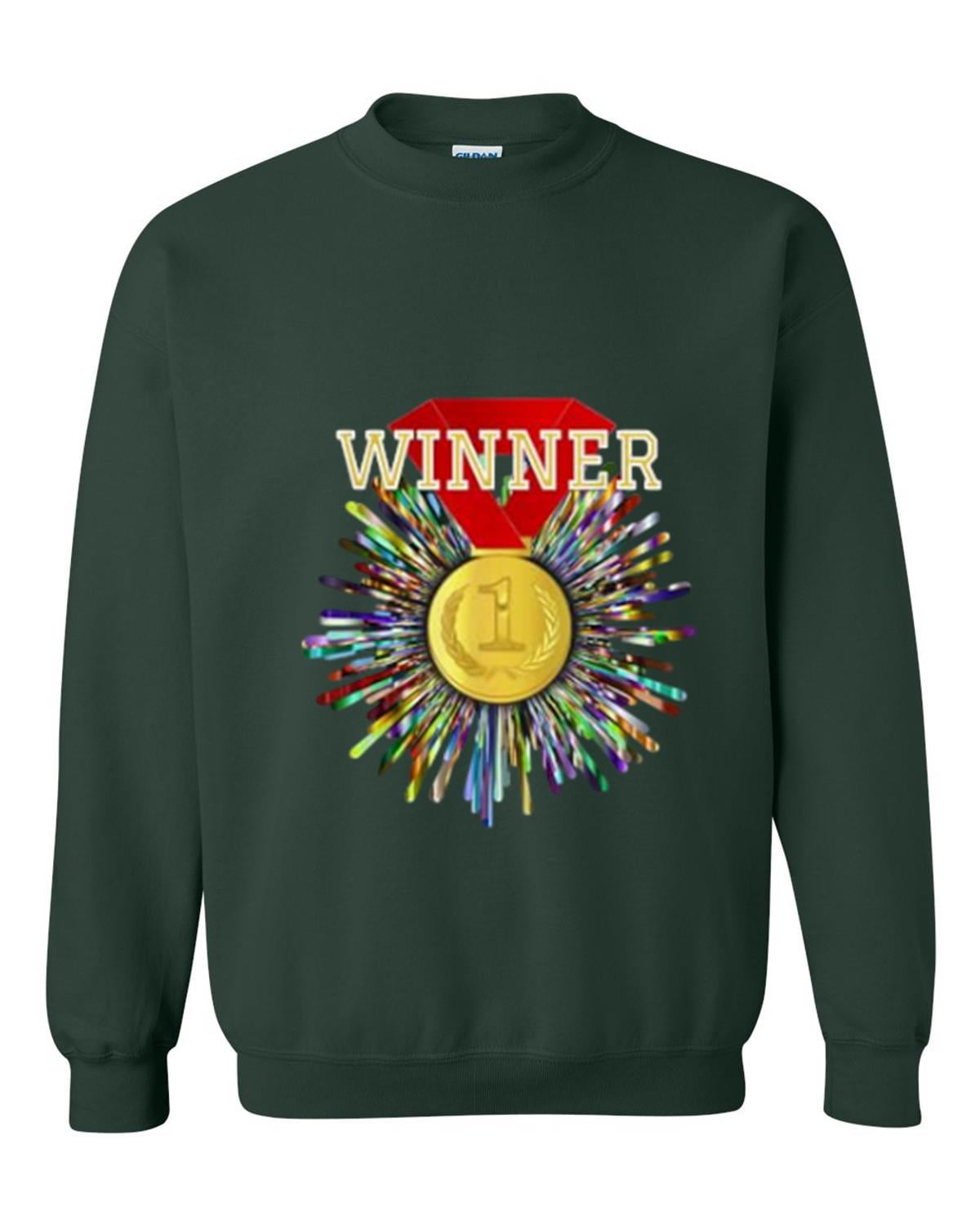 [ LMC ]★YH WINNER SWEATSHIRT Winner Gold Medal Champion Celebration Sports Graphic Bold