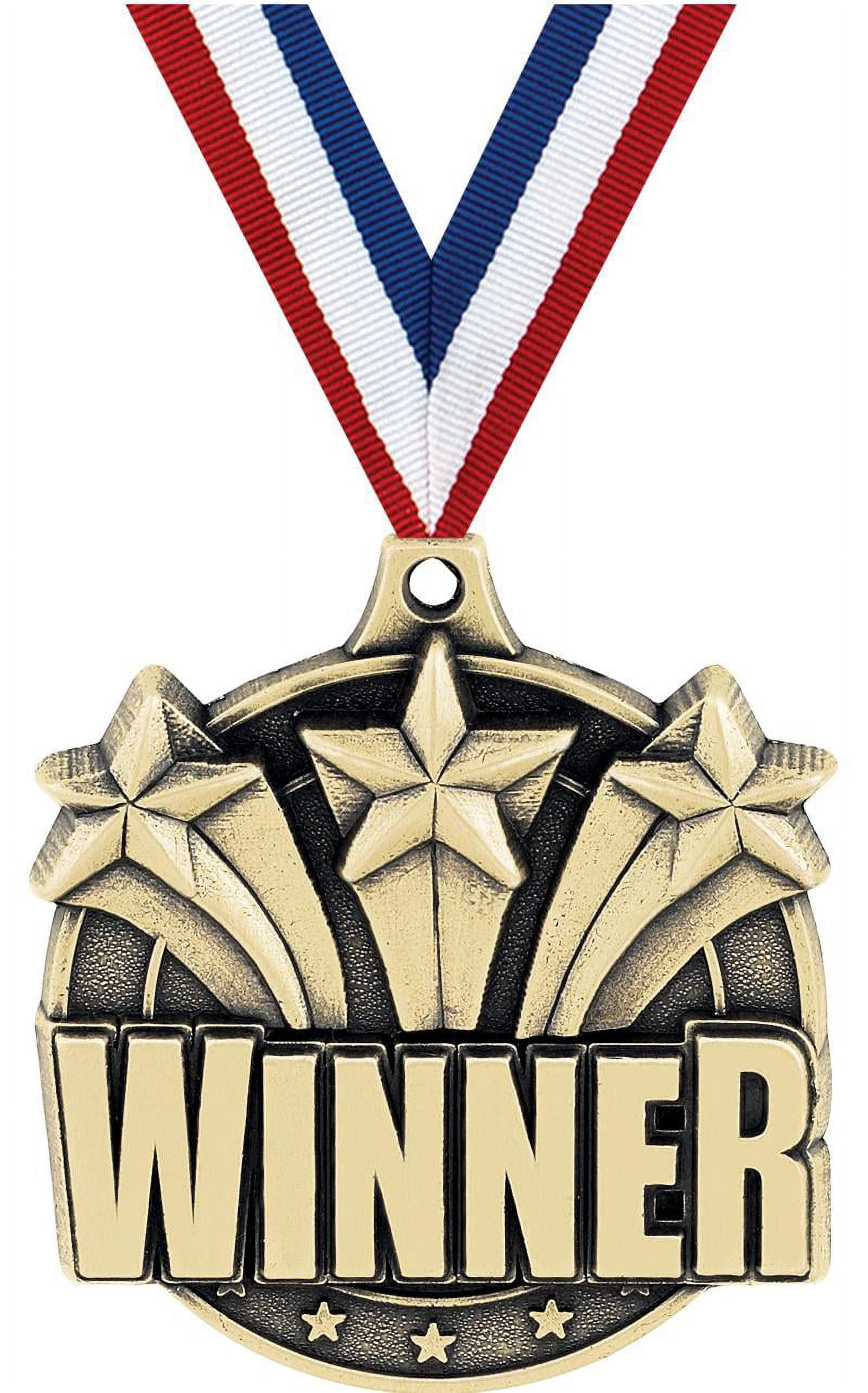 Winner Medals, 2" Gold Diecast Winner Medal Award 10 Pack