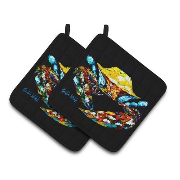 Winner Winner Black Fiddler Crab Pair of Pot Holders
