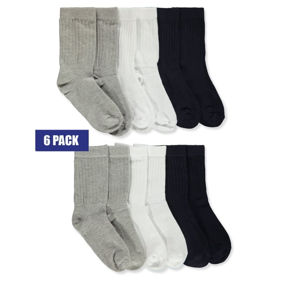 Winner's Choice Boys' 6-Pack Pro Sport Crew Socks Color: black Size: 6 - 8