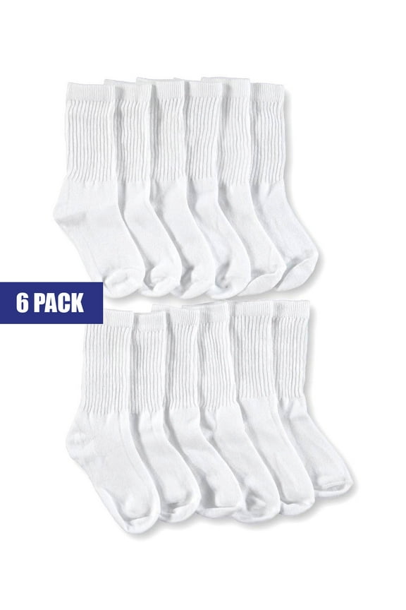Winner's Choice Boys' 6-Pack Crew Socks - white, 6 - 8 (Big Boys)