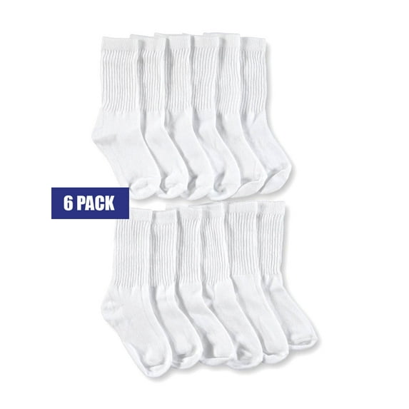 Winner's Choice Boys' 6-Pack Crew Socks - white, 6 - 8 (Big Boys)