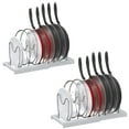 thumbnail image 1 of WinnerAide Expandable Pot Pan Organizer Rack for Cabinet Pot Lid Organizer Holder with 7 Adjustable Dividers for Cutting Board Cookware Bakeware Frying Rack(2PACK White), 1 of 6