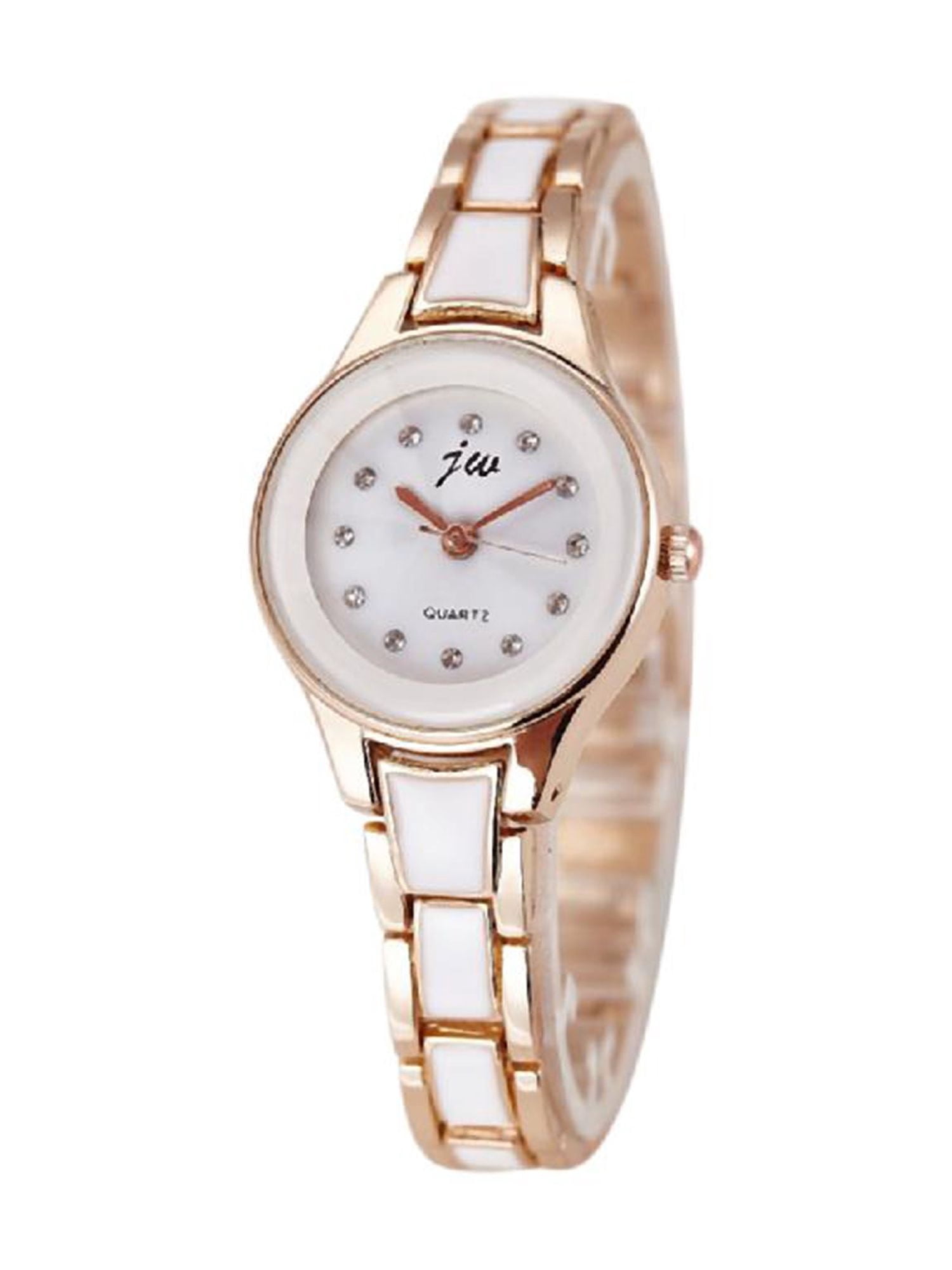 Small Round Dial Watch with Stainless Steel Bracelet, Waterproof Silver Link Round Bracelet Diamond Dial Watch – bebe main image 3