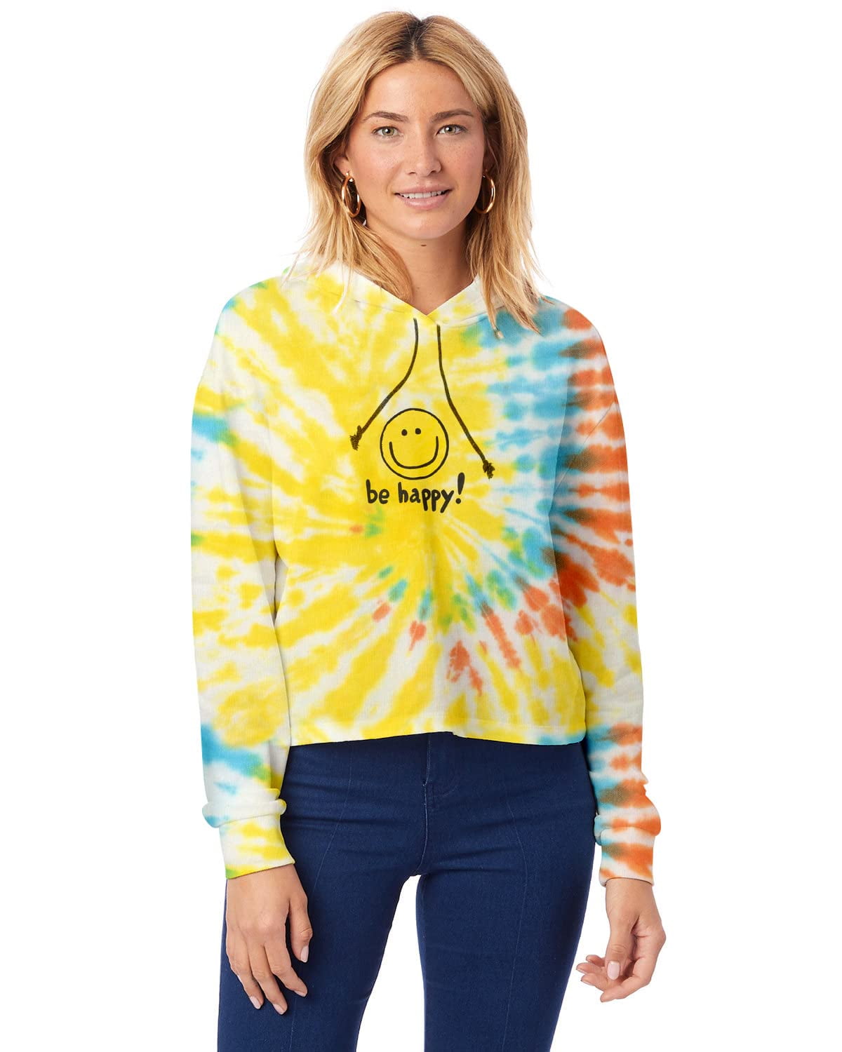 Pullover Hoodie Smiley Face Tie Dye Hoodie Chinatown Market Smiley