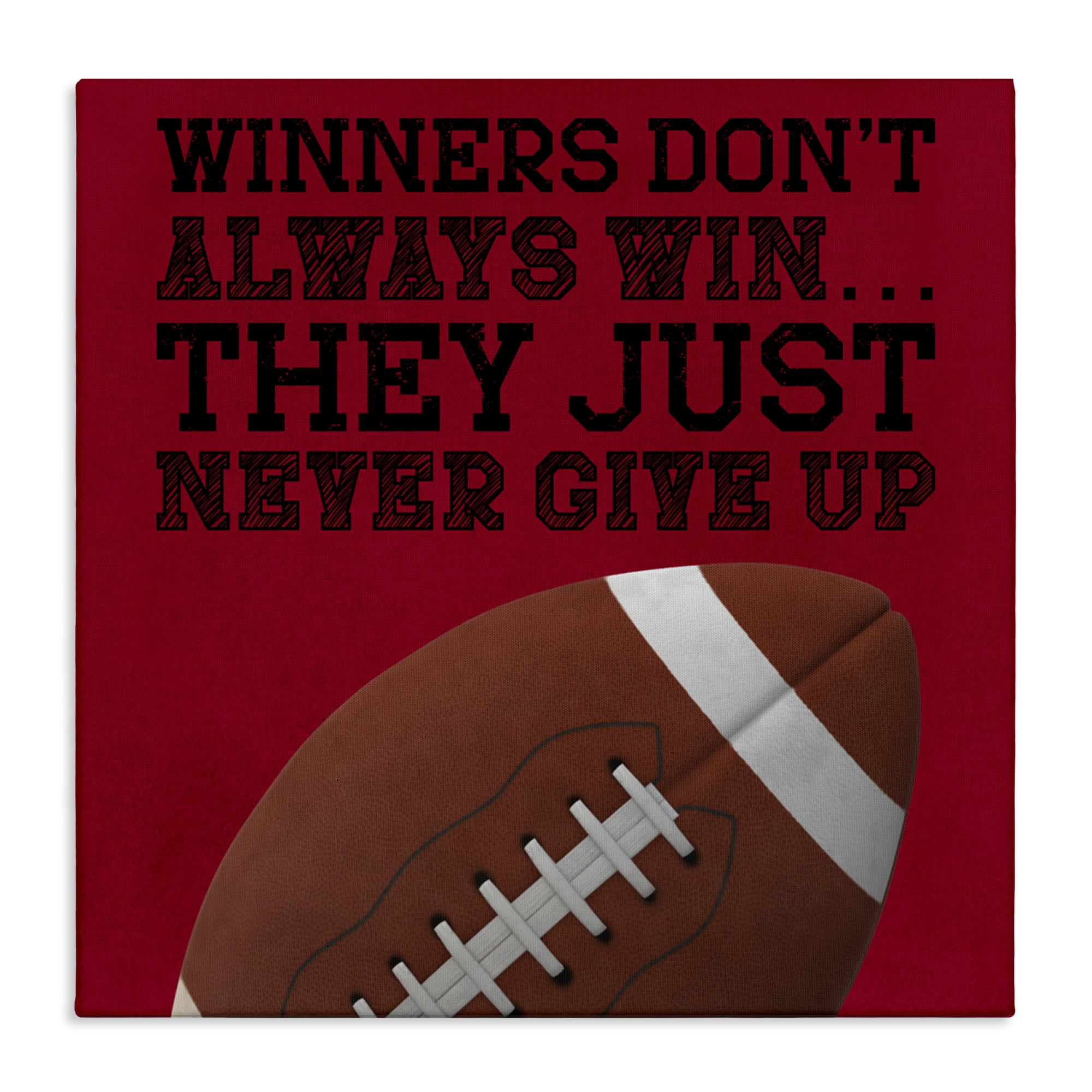 Winners Never Give Up Canvas Wall Art, design by Marcus Prime