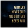 Winners Never Quit Manly Inspirational Cowboy Canvas Wall Art by