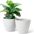 Winnerw Plant Pots 14 Inch Set of 2,White Planters for Indoor Plants
