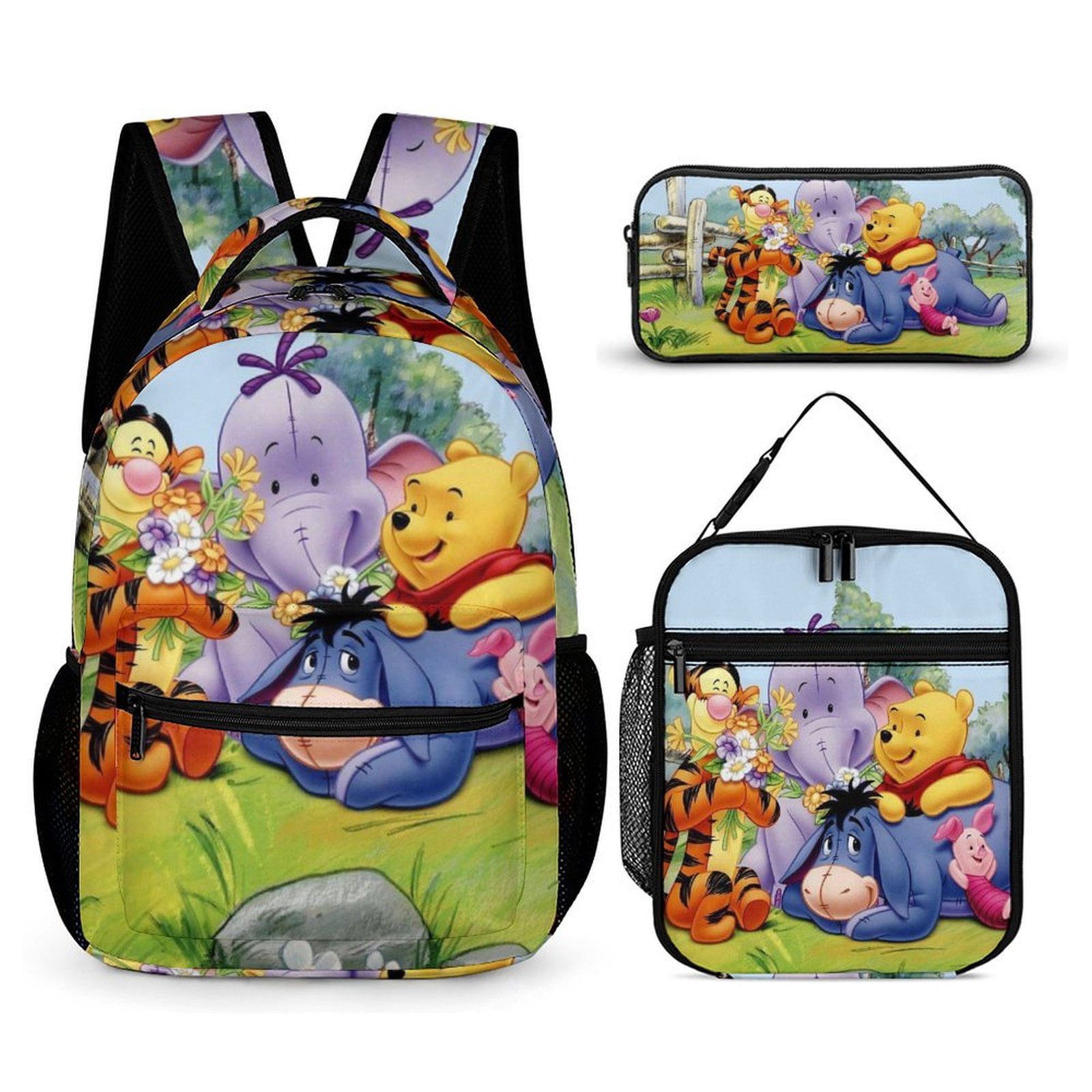 Winnie Backpacks 3 Piece Set Bookbag with Lunch Bag And Pencil Case ...