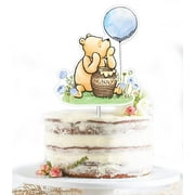 Winnie Cake Topper For Baby Shower Cute Acrylic Cake Toppers For Pooh Birthday Decoration Supplies Gender Reveal Party Cake Decor