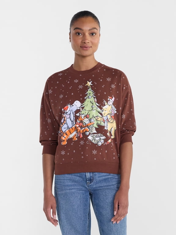 & Friends Women’s and Women's Plus Christmas Light Up Sweatshirt, Sizes XXS-4X