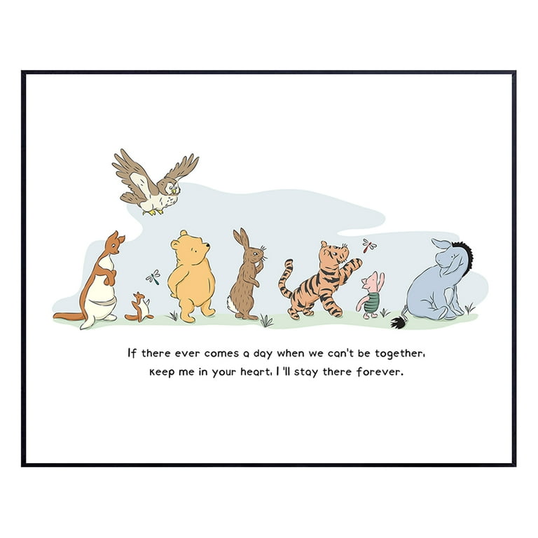 Winnie and Friends Print, Nursery Room Decor, Winnie The Pooh Wall