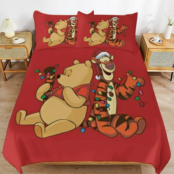 Winnie The Pooh 3-Piece All Season Bedding Set, Comforter Set with Pillow Shams for Bedroom & Dorm Decor, Ideal Gifts for Women Men Teens Friends Family