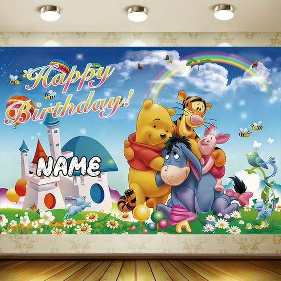 Winnie the Pooh Adventure Birthday banner, Winnie the Pooh, Tigger, perfect photo booth, classroom, office and birthday party, classroom decoration | Cheerful theme | Vibrant print, birthday decoratio
