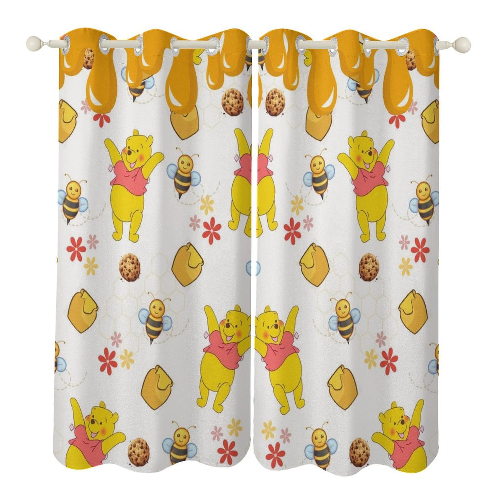 Winnie Pooh And Friends Kids Curtains 52 X 84 Inch,Cartoon Blackout