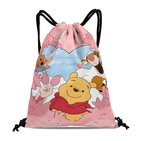 Winnie the Pooh Aqua-Dry Drawstring Bag:Suitable for fitness, hiking, yoga, swimming, travel, beach, and shopping, sized at 15.7*17.7 inches (40cm45cm.