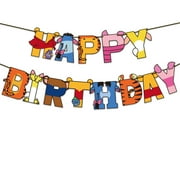 Winnie Pooh Birthday Banner Game Theme Party Decorations Game Theme Banner Colorful Graphics for Anime Birthday Party Decorations