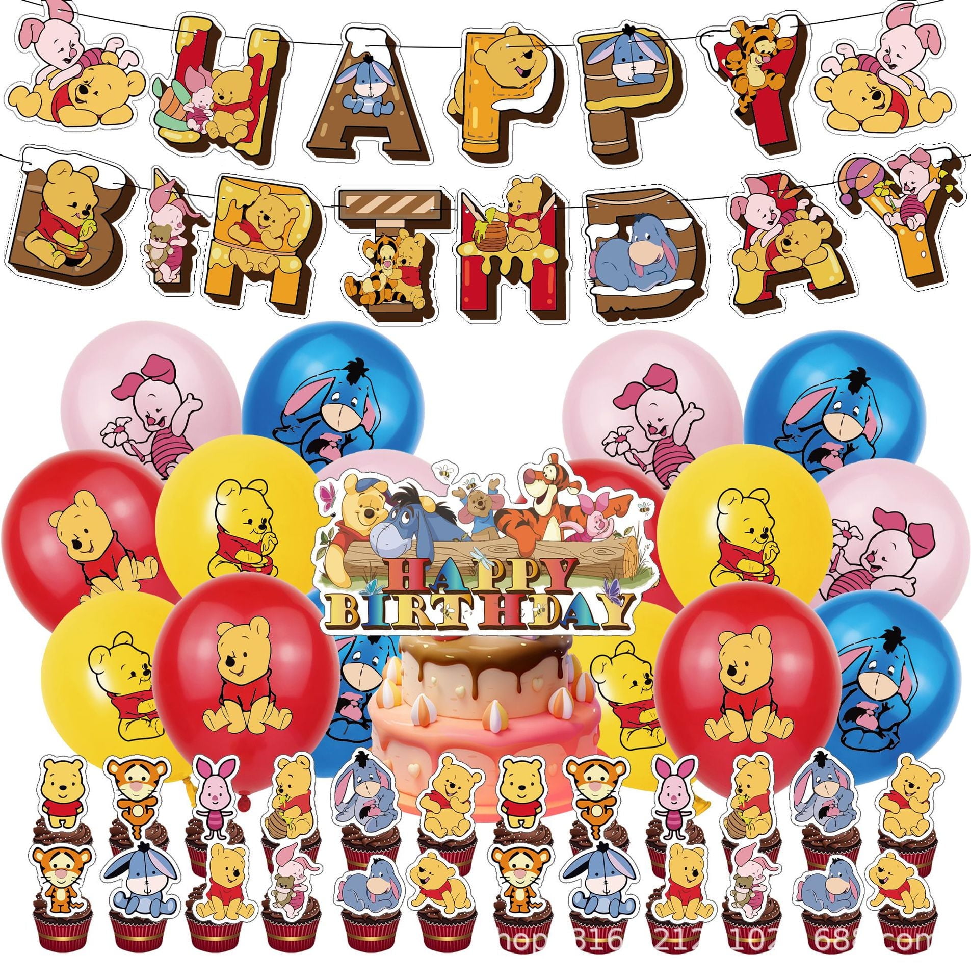 winnie-pooh-birthday-party-supplies-cartoons-theme-party-decoration-set