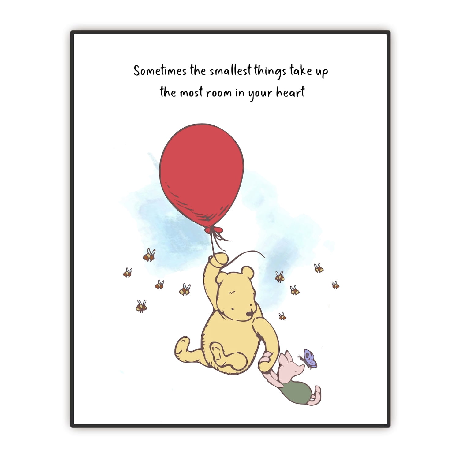 Winnie Pooh Classic Artwork A. A. Milne Famous Quote Art Print Kids
