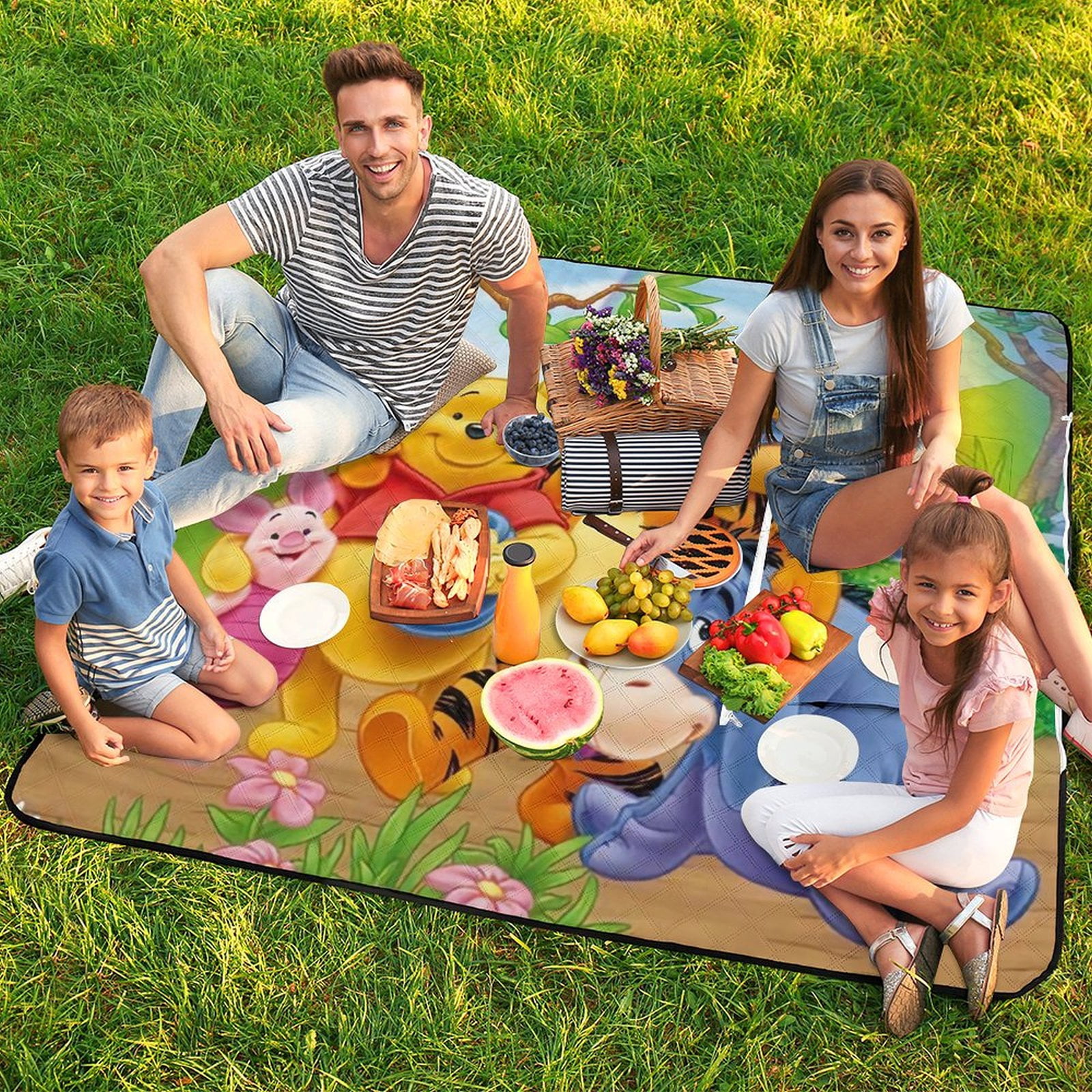 Taf Toys Extra Large Baby Picnic Outdoor Blanket, 60x80 Inch Waterproof Foldable