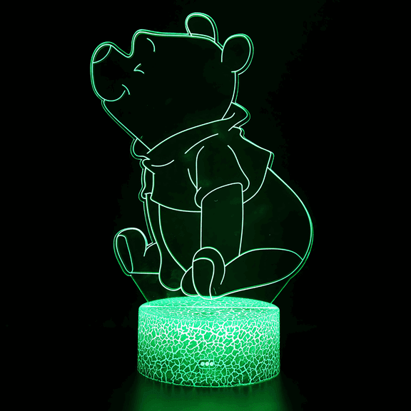 Winnie Pooh Night Light 16 Colors RGB Touch Remote Controller Room Decoration Holiday Gifts, Birthday Atmosphere Light