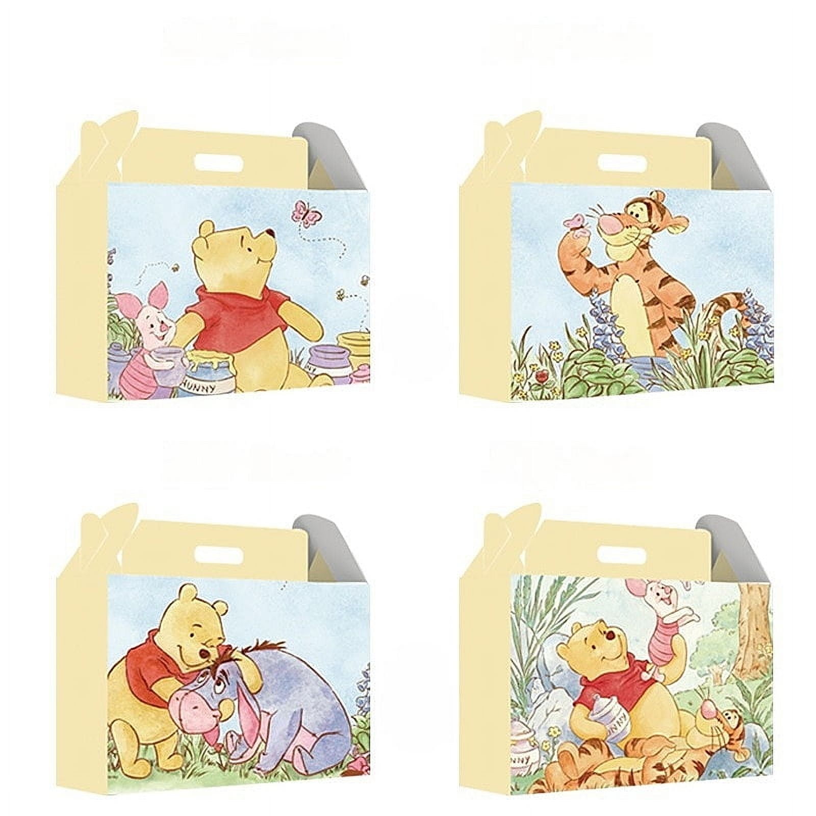 Winnie the Pooh Party Favor Boxes - 12 Pcs Party Favor Candy Boxes for Anime Theme Birthday Party Supplies Decor,Girls Kids Birthday Game Party Kraft Paper Gift Bag Decorations