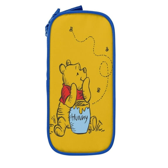 Winnie The Pooh Pencil Case, Large Capacity Pencil Pouch, Aesthetic Zipper Pencil Box for Office Supplies