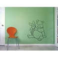 thumbnail image 1 of Winnie The Pooh Piglet Sitting Cartoon Characters Silhouette Baby Nursery Room Boy Girl Custom Wall Decal Vinyl Sticker Art Decor 16 Inches X 16 Inches, 1 of 1