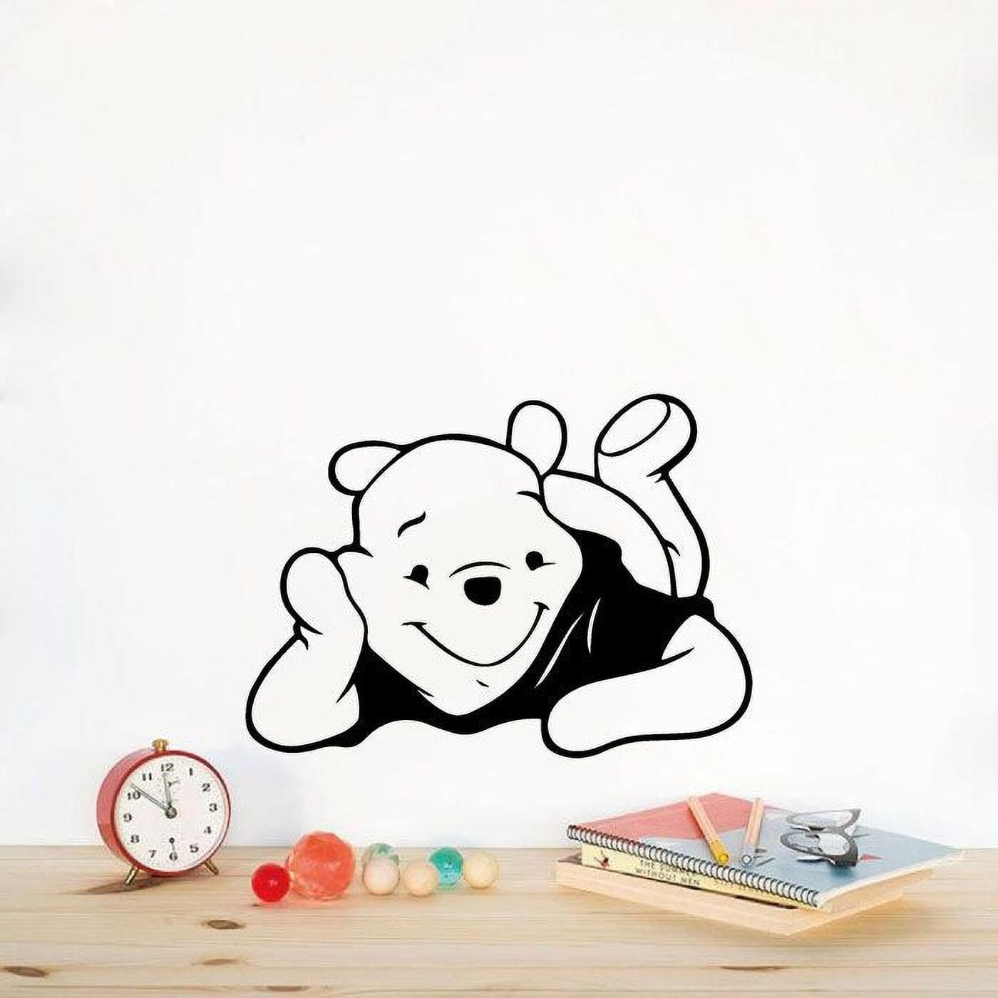 Winnie The Pooh Pooh Bear Pooh Adventures Cute Winnie The Pooh Silhouette Vinyl Sticker Wall Art Decoration Decal For Kids Baby Girl Baby Boy Room Home Room Wall Sticker Decorations Size (20x20 inch)