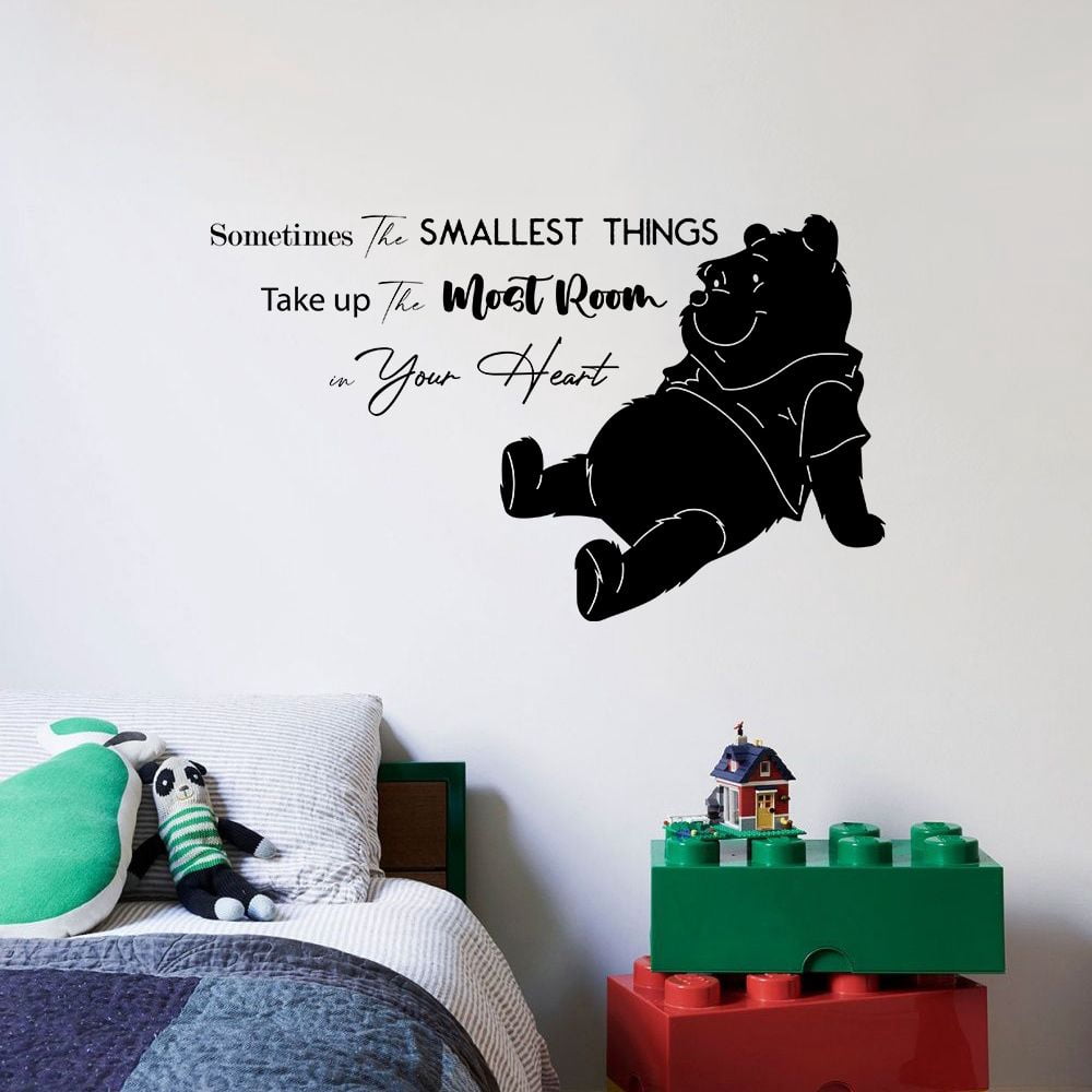 Winnie the Pooh Most Room In Your Heart Quote Positive Life Inspiration Quotes Saying Wall Art Sticker Designs Vinyl Stickers For Home House Walls Rooms Windows Bedroom Decoration Size (35x40 inch)