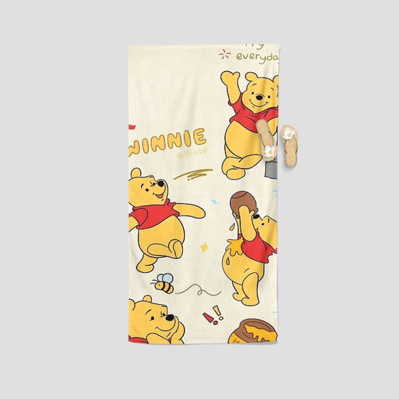 Winnie the Pooh's unique single-sided towel is a personalized gift for fans, perfect for yoga, boxing, fitness, and sunbathing, measuring 13.8"x28.7"35cm75cm.
