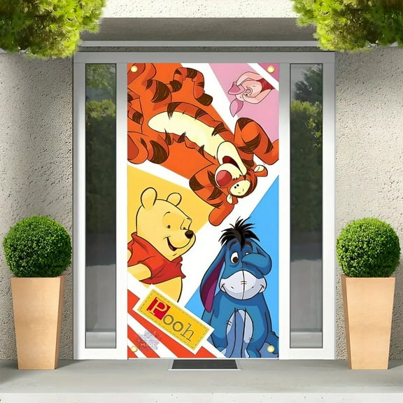 Winnie the Pooh themed door curtains - perfect for holidays and parties, polyester, porches or front doors, Valentine's Day, birthday celebrations and Easter decorations