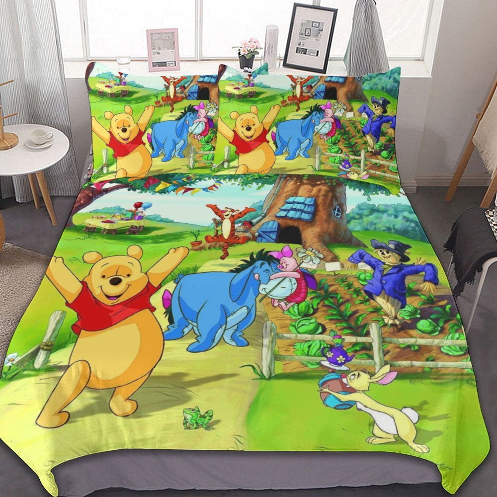 Winnie The Pooh 3Piece Bedding Set Duvet Cover Set Soft Warm And